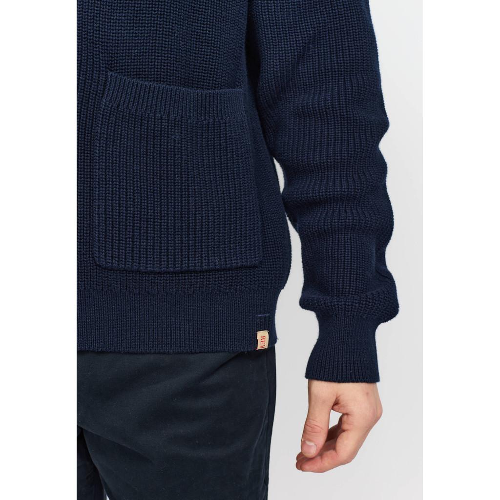 Revolution Zipped Knit Cardigan Strickjacke Herren dunkelblau